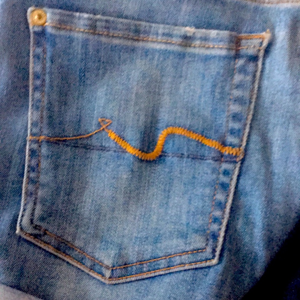 7 For All Mankind Blue Jean Shorts - Picture 4 of 15